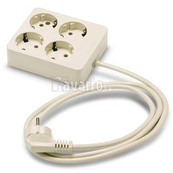 BASE 4 TOMAS TT CABLE 1.5MTS.CUADRADA