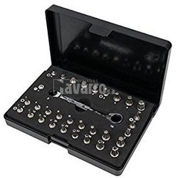 JUEGO DE PUNTAS EXTRACORTAS CON UNA LLAVE DOBLE, 32 PIEZAS
