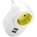 ENCHUFE TT LATERAL 16A-250V CON 2 USB