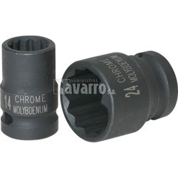 LLAVE VASO IMPACTO CORTA DE 1/2" 12 CANTOS